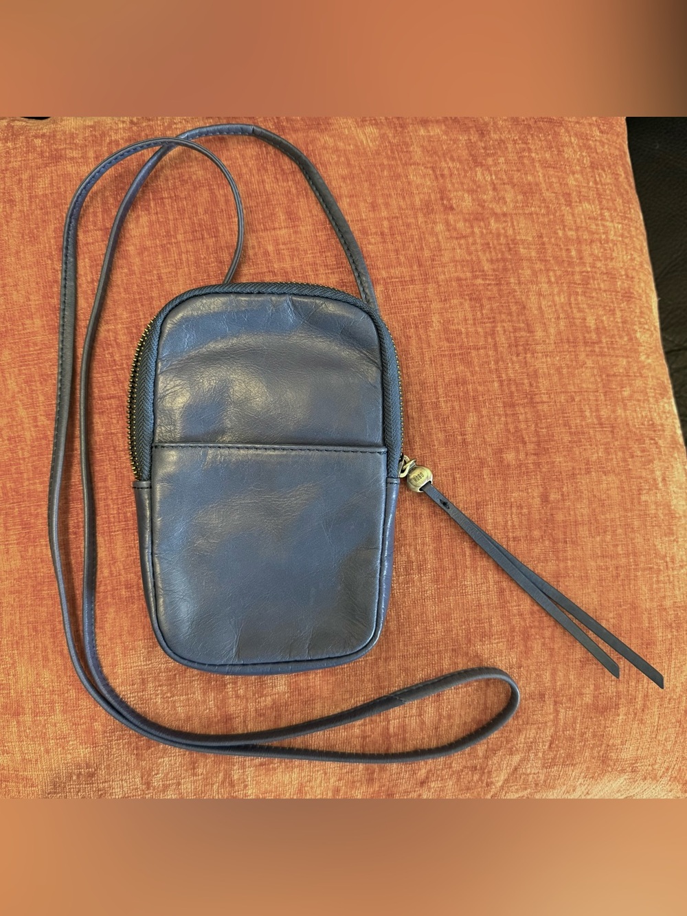 NWOT HOBO Fate Leather Crossbody Pouch in dusty blue